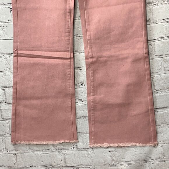 KICZOY Cropped Pants Women Small Pink Stretch Straight Leg Capri Jeans High Rise - Picture 3 of 11